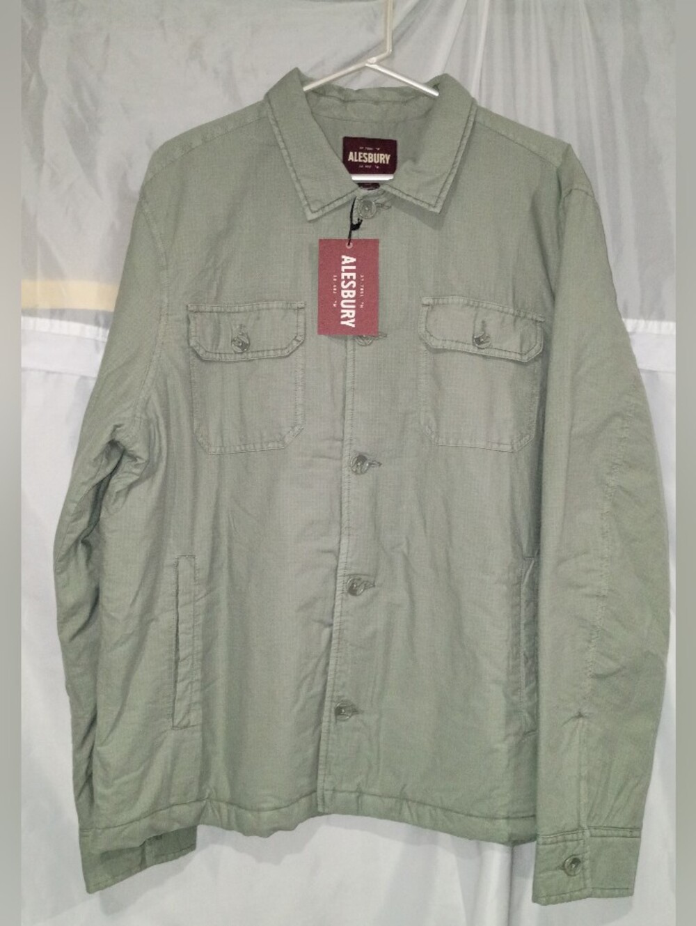 Alesbury Lightweight Sage Green Shirt Jacket